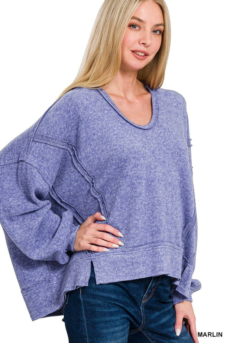 BRUSHED HACCI BALLOON SLEEVE HOODIE