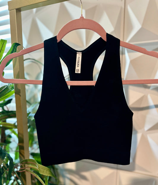 Sculpted Seamless Tank - Black