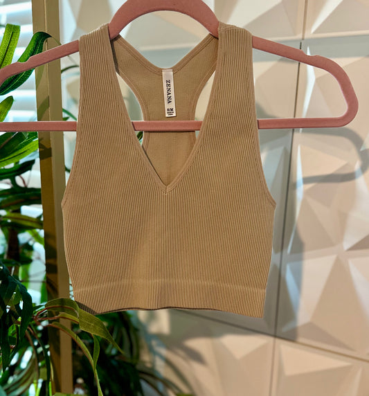 Sculpted Seamless Tank - Light Mocha