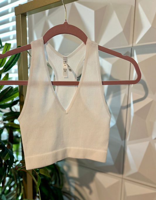 Sculpted Seamless Tank - White
