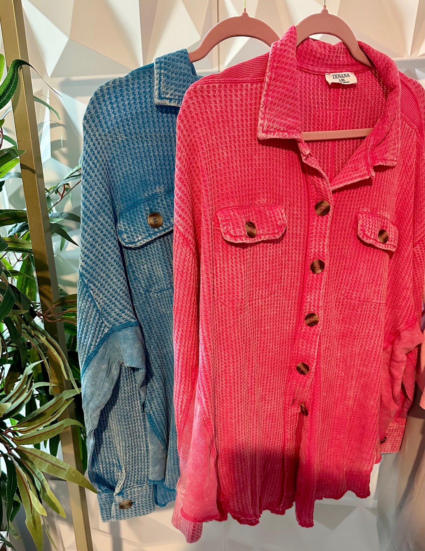 The Bold Texture Shacket - Fuchsia