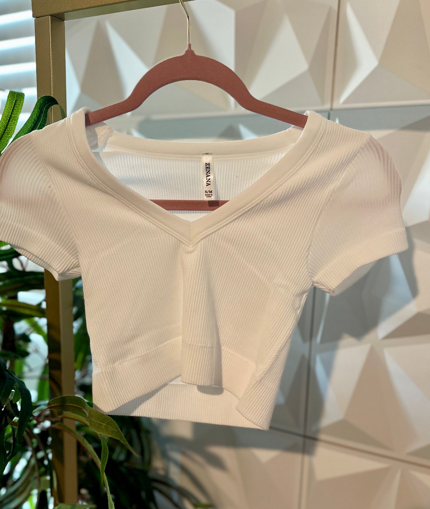 Double Layered Crop - White