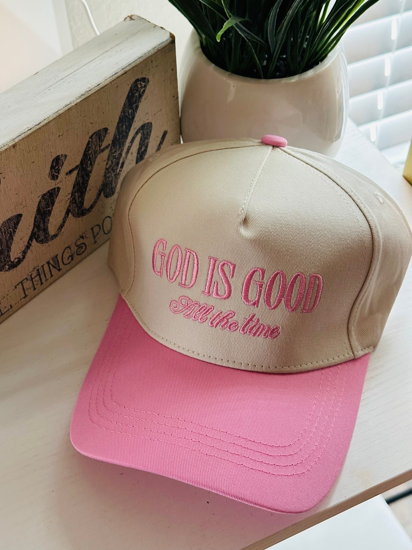 God is Good Canvas Cap - Fuchsia